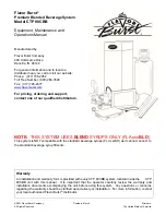 Preview for 1 page of Flavor Burst CTP 80CBB Equipment, Maintenance And Operations Manual