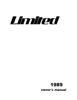 Fleetwood Limited 1989 Owner'S Manual preview