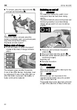 Предварительный просмотр 22 страницы Flex CS 62 18.0-EC Original Operating Instructions