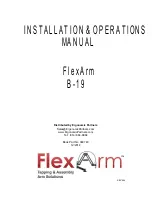 FlexArm B-19 Installation & Operation Manual предпросмотр