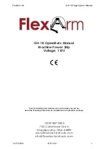 Preview for 1 page of FlexArm GH-18 Operation Manual