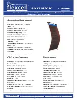 Preview for 2 page of flexcell sunslick 14 Watt Operating Instructions Manual