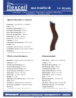 Preview for 3 page of flexcell sunslick 14 Watt Operating Instructions Manual