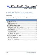 Preview for 1 page of FlexRadio Systems FLEX-6300 Installation Manual