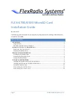 Предварительный просмотр 1 страницы FlexRadio Systems FLEX-6500 Installation Manual