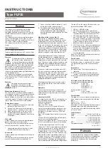 Preview for 1 page of Flextherm FLP35 Instructions Manual