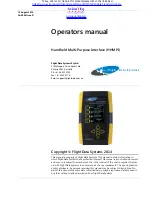 Flight Data Systems FDS 400-301 Operator'S Manual preview