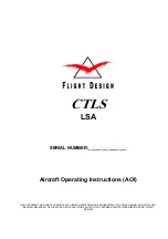 Preview for 1 page of FLIGHT DESIGN CTLS LSA Series Operating Instructions Manual