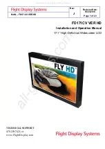 Preview for 1 page of Flight Display Systems FD171CV VER HD Installation And Operation Manual