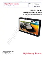 Flight Display Systems FD320CV VER HD Installation And Operation Manual preview