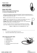 FLIR EXTECH HDV-WTX2 Product Sheet предпросмотр