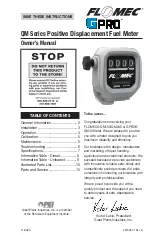 Preview for 1 page of Flomec GPRO QM Series Owner'S Manual