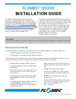 Flomec QS200 Installation Manual preview