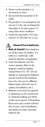 Preview for 9 page of FLORABEST FFGT 433 A1 Operating Instructions And Safety Instructions