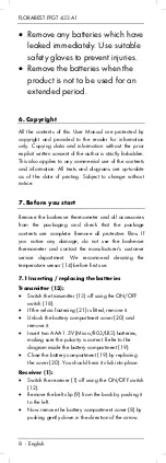 Preview for 10 page of FLORABEST FFGT 433 A1 Operating Instructions And Safety Instructions