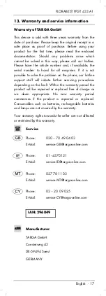 Preview for 19 page of FLORABEST FFGT 433 A1 Operating Instructions And Safety Instructions