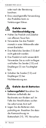 Preview for 60 page of FLORABEST FFGT 433 A1 Operating Instructions And Safety Instructions