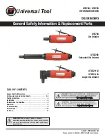 Preview for 1 page of Florida Pneumatic Universal Tool DIE GRINDER Series General Safety Information & Replacement Parts