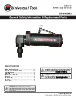 Florida Pneumatic Universal Tool RAPTOR UT8727-12 General Safety Information & Replacement Parts preview