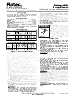 Flotec FP0S1700A Series Operation & Installation Instructions предпросмотр