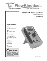 FlowKinetics FKS 1DP-PBM User Manual preview