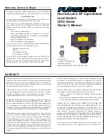 FlowLine LP50 Series Owner'S Manual preview