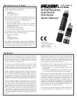 Preview for 1 page of FlowLine LV10 Series Owner'S Manual