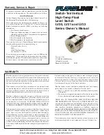 Preview for 1 page of FlowLine Switch-Tek LV30 Series Owner'S Manual