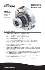 Preview for 1 page of Flowserve HSH Series Installation Instructions Manual