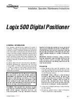 Preview for 1 page of Flowserve Logix 500 Series Installation, Operation & Maintenance Instructions Manual