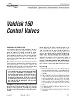 Preview for 1 page of Flowserve Valdisk 150 Installation, Operation, &  Maintenance Instruction