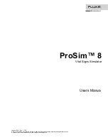 Предварительный просмотр 1 страницы Fluke Biomedical ProSim 8 Series User Manual