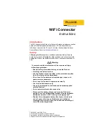 Preview for 1 page of Fluke Biomedical WiFi Connector Instructions Manual