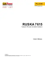 Preview for 1 page of Fluke Calibration RUSKA 7615 User Manual