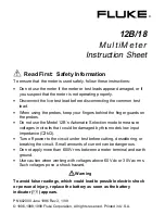 Fluke 12B/18 Instruction Sheet предпросмотр