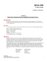 Fluke 50D Calibration Information Manual preview