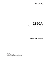 Предварительный просмотр 1 страницы Fluke 5220A Instruction Manual