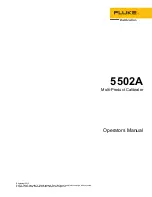 Preview for 1 page of Fluke 5502A Operator'S Manual