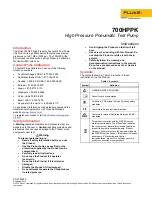 Fluke 700HPPK Instructions Manual preview