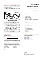 Fluke 700PTP-1 Instruction Sheet preview