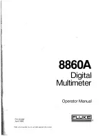 Fluke 8860A Operator'S Manual preview