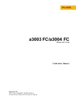 Предварительный просмотр 1 страницы Fluke A3003 FC Calibration Manual