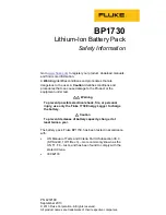 Fluke BP1730 Safety Information preview