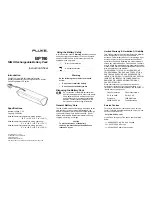 Preview for 1 page of Fluke BP190 Instruction Sheet