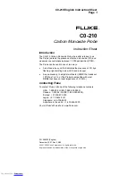 Предварительный просмотр 1 страницы Fluke C0-210 Instructions Manual