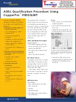 Предварительный просмотр 1 страницы Fluke CopperPro 990DSLWT Procedure