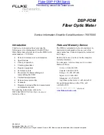 Preview for 1 page of Fluke DSP-FOM Service Information Sheet