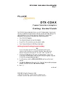 Preview for 1 page of Fluke DTX-COAX Getting Started Manual