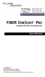 Preview for 1 page of Fluke Fiber OneShot PRO User Manual