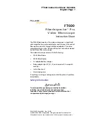 Fluke FiberInspector Pro FT600 Instruction Sheet preview